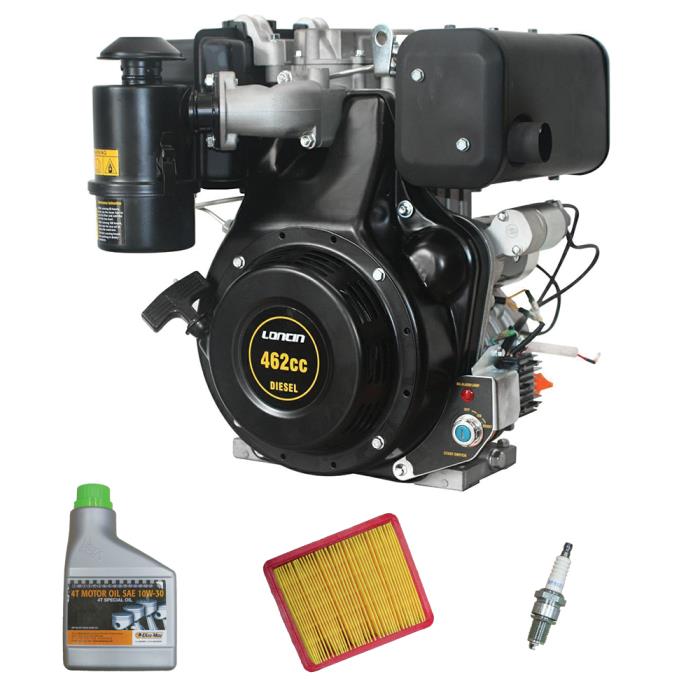 Motore Loncin avv.Elettrico Albero Conico per Motocoltivatori 462cc Diesel