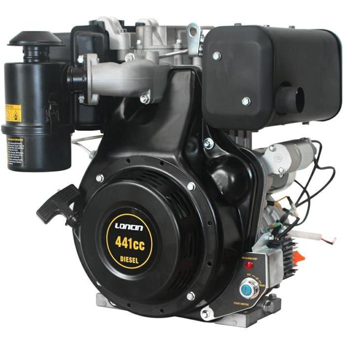 Motore Loncin avv. elettrico con Albero Conico per Motocoltivatori 441cc Diesel