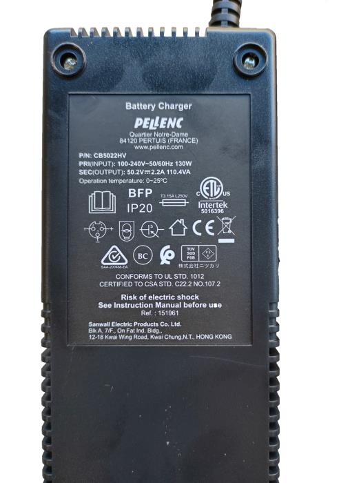 Caricabatterie Standard da 2,2 A  per Batterie Pellenc