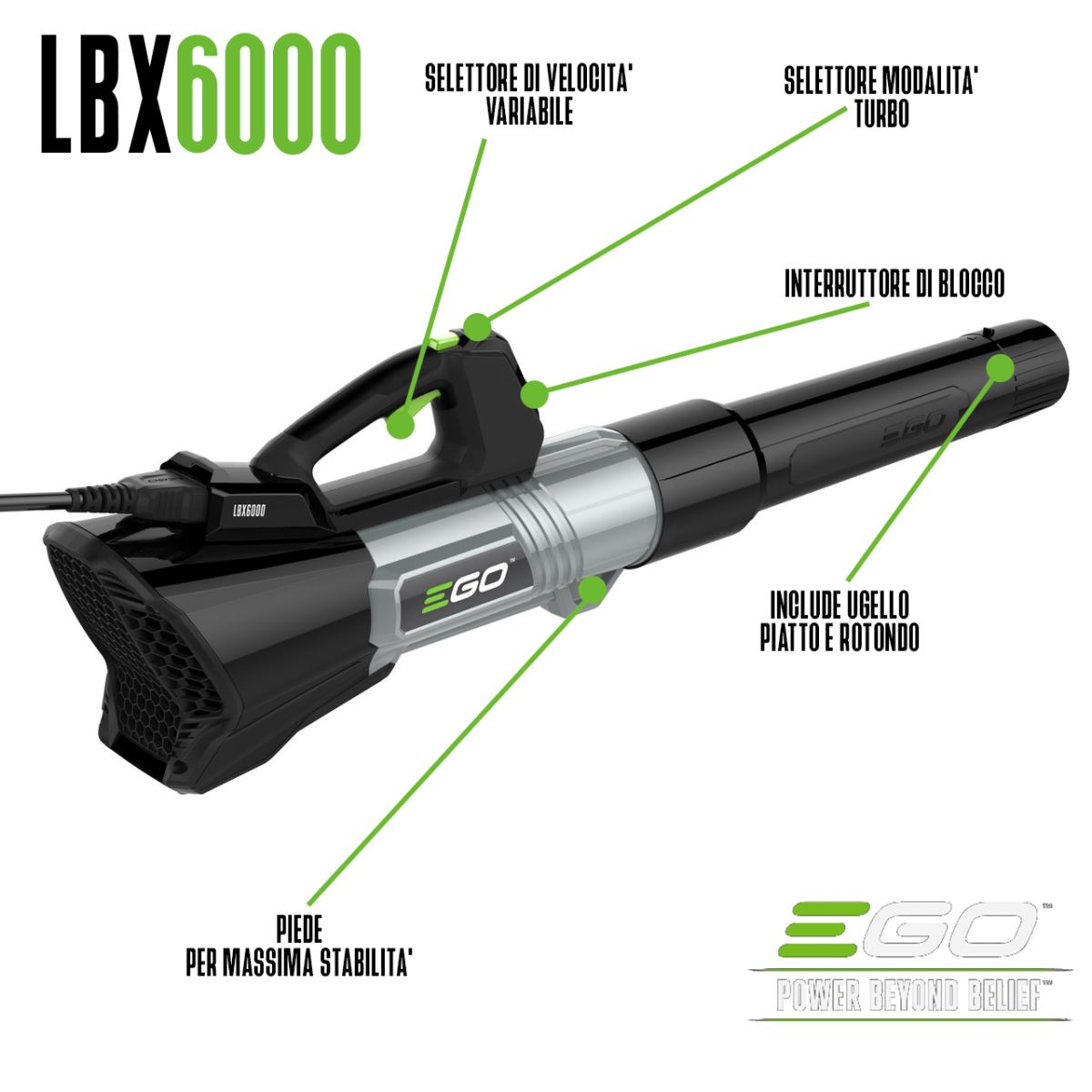 soffiatore professionale a batteria egopower LBX6000