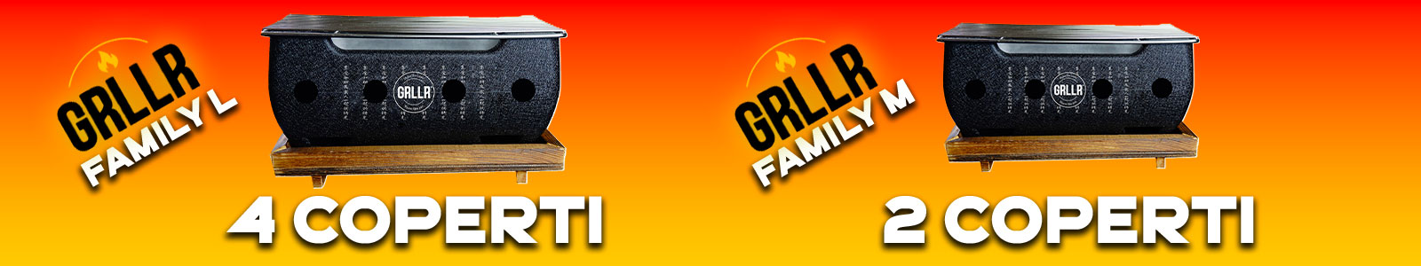 barbecue a carbone da tavolo GRLLR Gourmet family l-m
