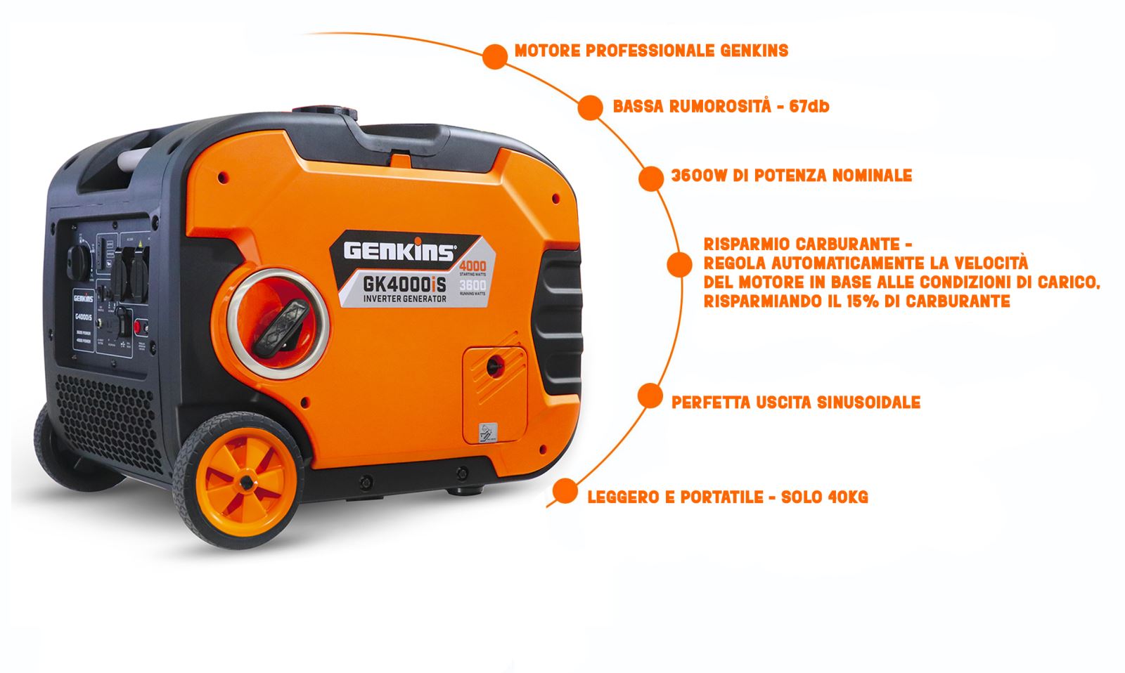 generatore inverter di corrente genkins gk4000i
