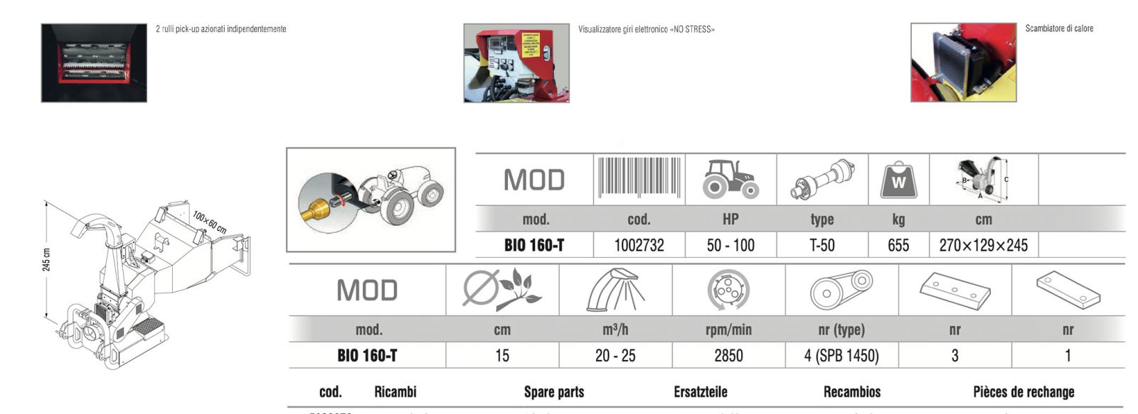 caratteristiche biotrituratore per trattori, zanon bio160t